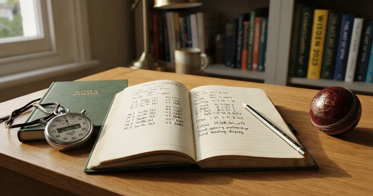 An open notebook with a pencil and a stopwatch on a wooden table