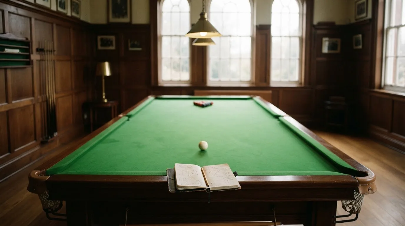 An empty courtroom with wooden benches in morning light