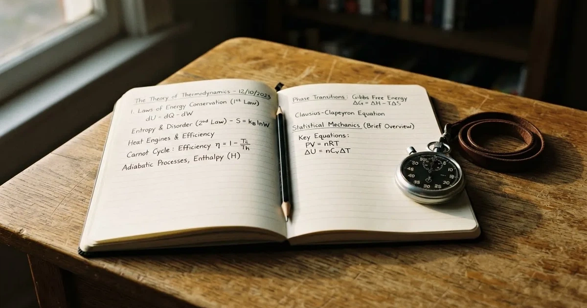 An open notebook with a pencil and a stopwatch on a wooden table